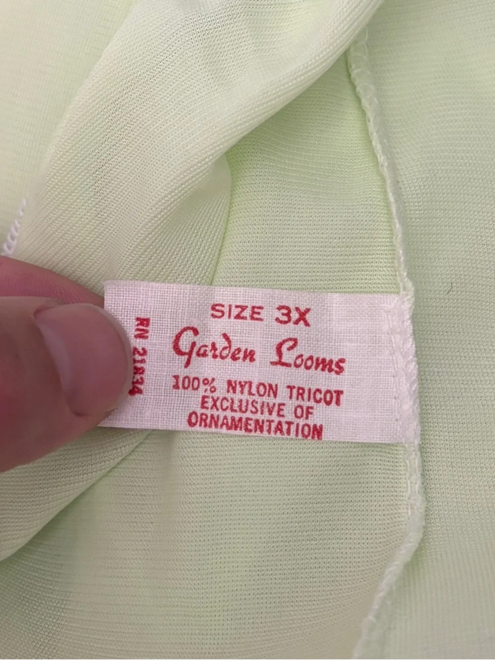 Vintage Pastel Green Lace Trim Half Slip Size XL - Picture 13 of 13